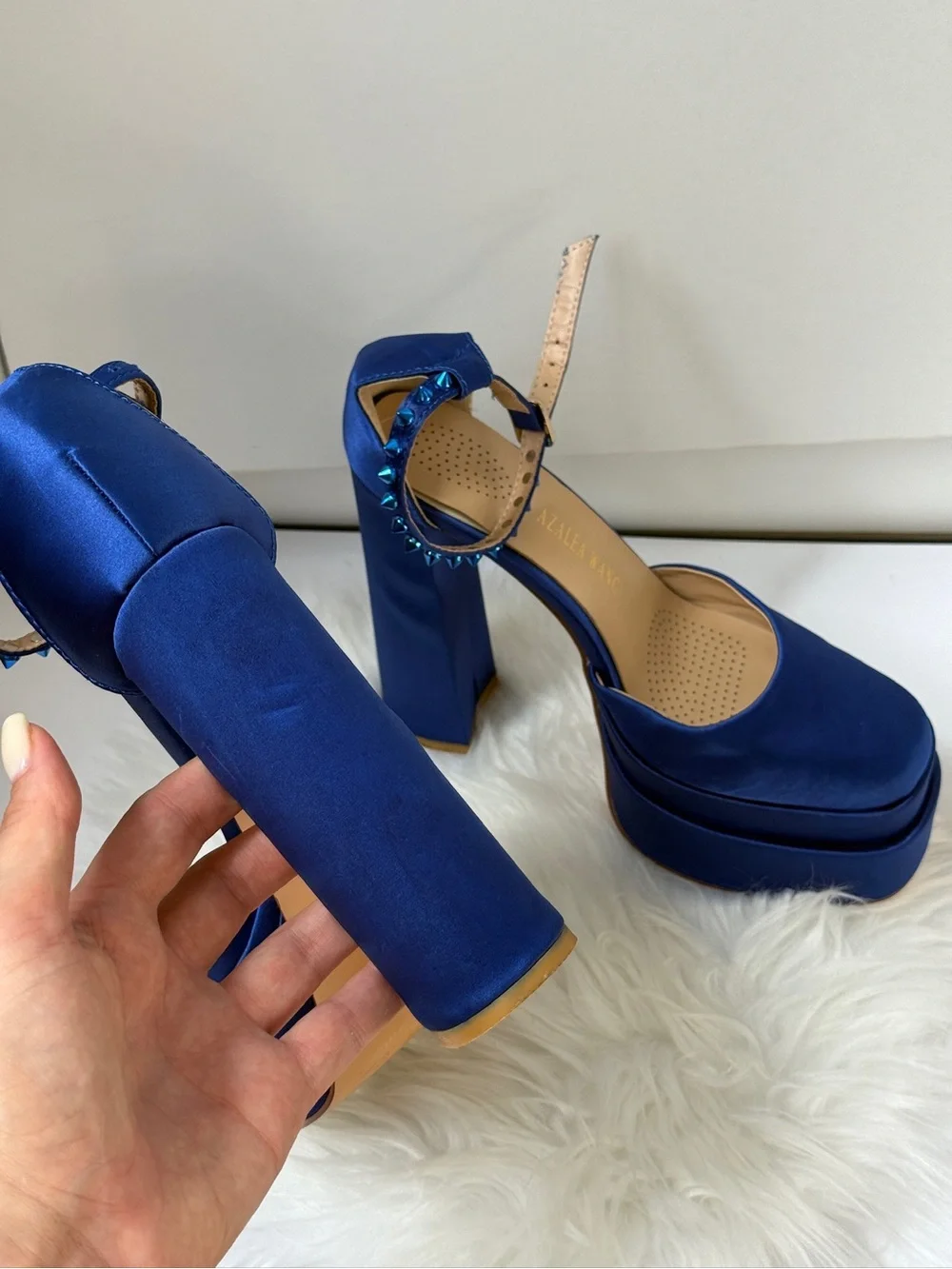 Azalea Wang Super Heels Platform In Blue Size Fits 8-9